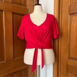 Eloquii women’s red wrap style crop top